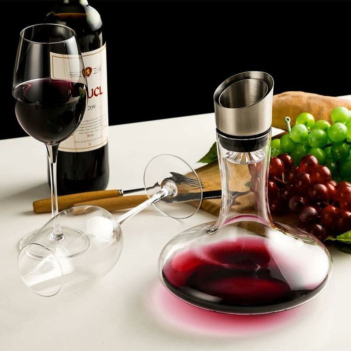 Carafe à Vin Rouge Avec Aérateur Intégré – Design Iceberg Verre Cristal, Décanteur Vin, Filtre Sédiments, Cadeau Œnophile