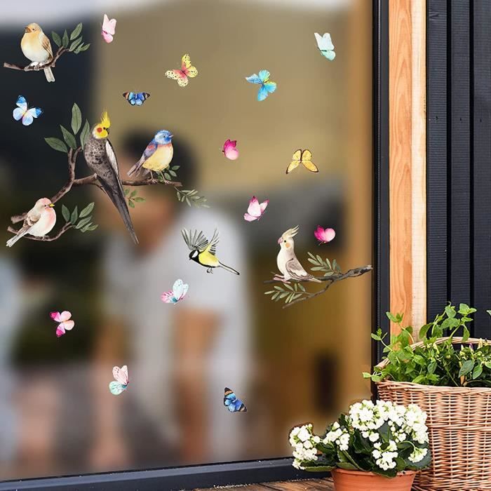 Stickers Muraux Fleurs De Pavot - Film Décoratif Pour Fenêtre, Autocollant Multicolore