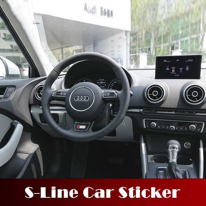 Audi S Line volant intérieur autocollant badge autocollant métal chrome -  Cdiscount Auto