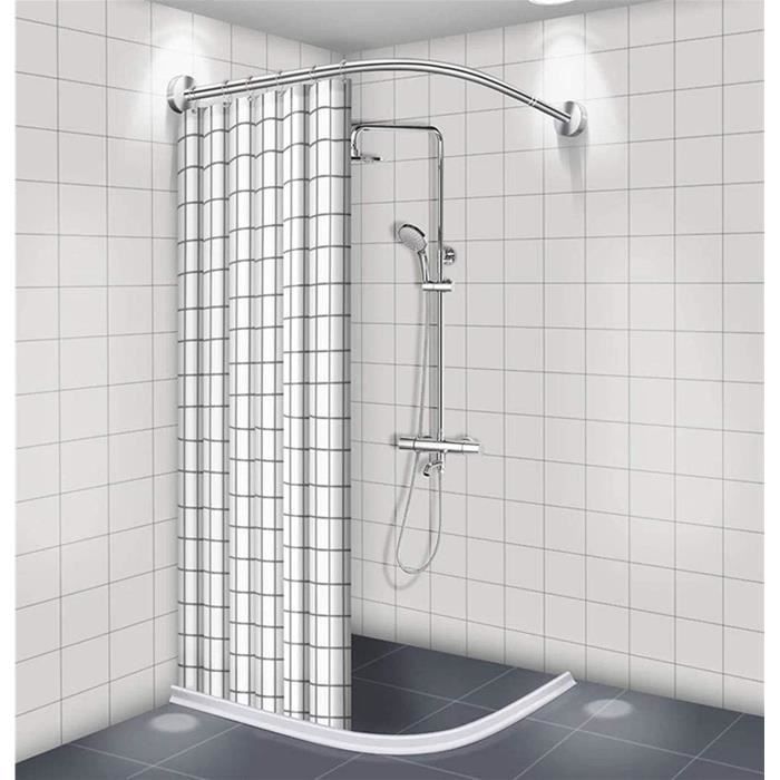 Tringle rideau douche angle sans perçage, extensible barre de rideau de  douche, tringle à rideau en acier inoxydable en noir[364] - Cdiscount Maison