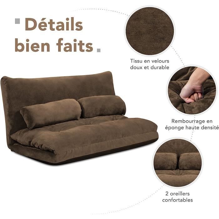 Canapé d'angle droit convertible en velours côtelé kaki AMELIA | Leroy Merlin