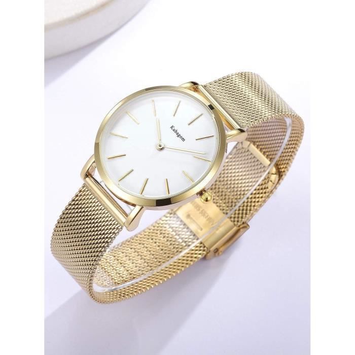 Montre Femme Kubagom Très Mince - Acier Inoxydable - Étanche - Mouvement Japonais - Style Élégant