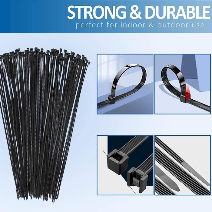 100 Pièces Collier De Serrage 300 Mm X 3,6 Mm, Multifonction Plastique Serre Câble