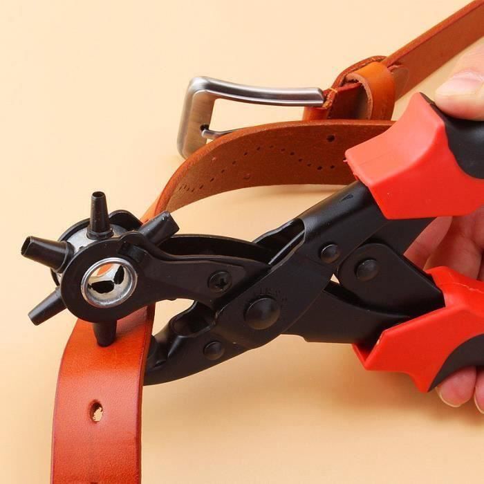 Pince Perforatrice Cuir 6 Tailles Emporte-pièce Revolver Belt Punch de  Précision pour Perforer Feutre Textiles Papier