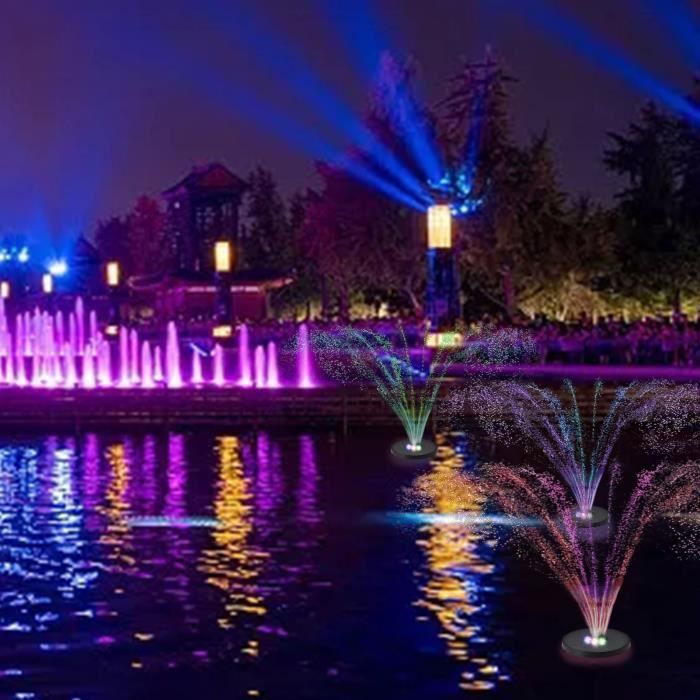 Fontaine Solaire SZMP 6W – 54 LEDs Multicolores, Télécommande, Flottante Pour Bassin Et Jardin