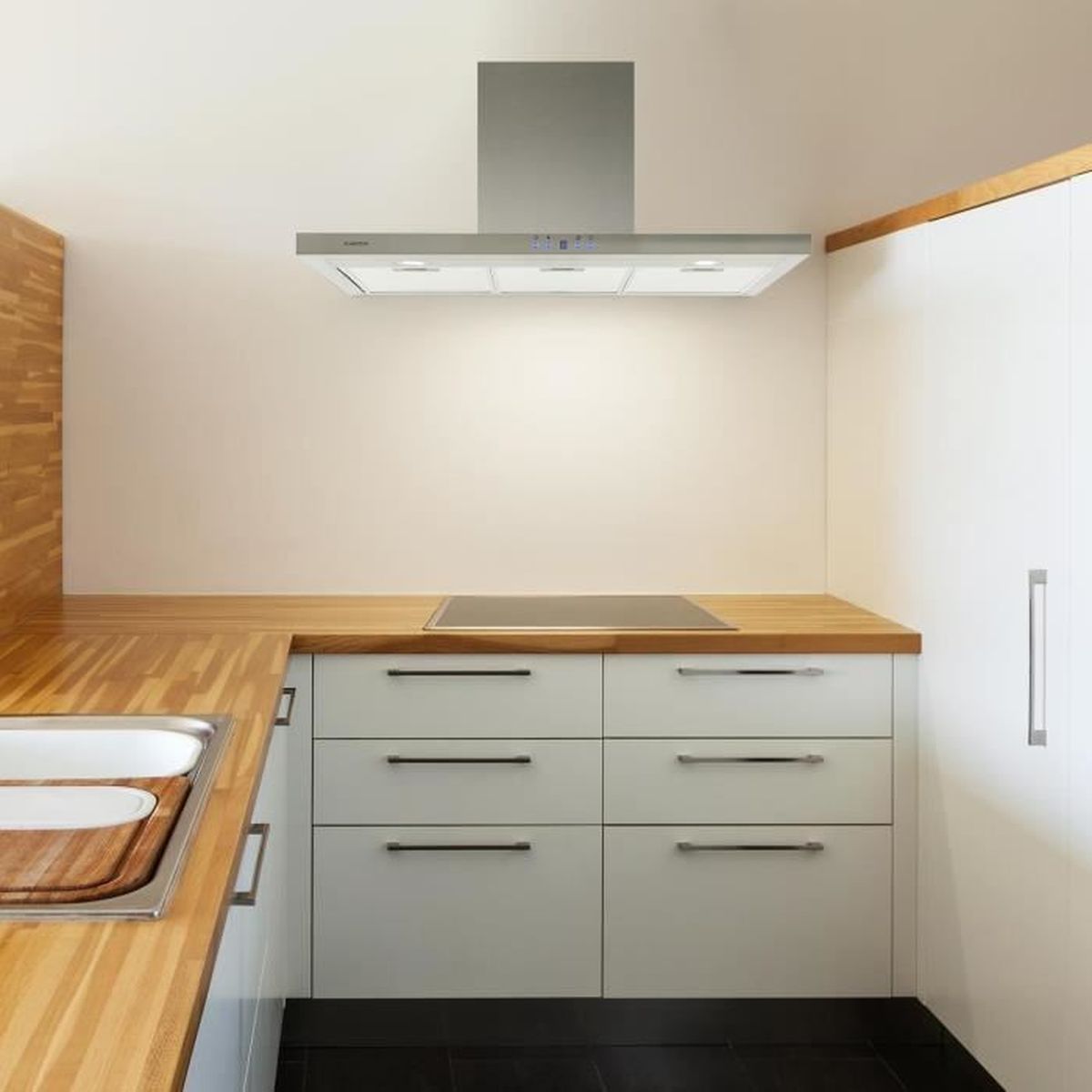 Klarstein Limelight Hotte Aspirante Murale Encastrable 90cm En Acier Inoxydable Extraction 620 M H Mode Recyclage Timer Achat Vente Hotte Cdiscount