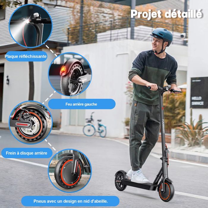 Trottinette électrique pliable N7 MAX 32 km/h, 500W, 100 kg, noir