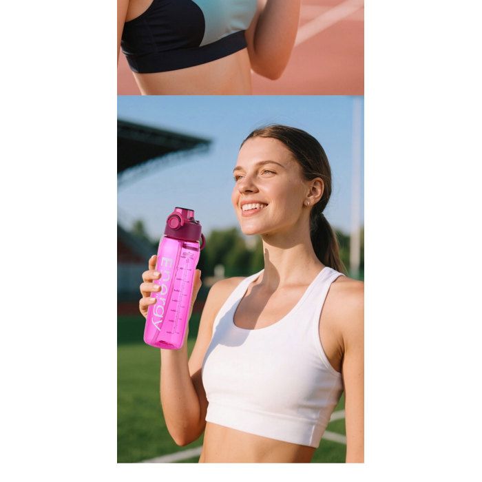 Gourde Sport Avec Capsules Aromatiques - Lot De 5 Pods Parfumés, Sans Sucre Ni Calorie - Matériau Tritan Sans BPA, Pour Gym, Bureau, Running