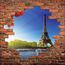 Sticker mural trompe l/'oeil mur de pierre déco La Grèce Bateau réf 876