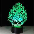 3D Nuit Lumière Lampe Acrylique Hogwarts Harry Potter École de magie Badge Neuf ED6293-0