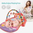 Tapis de jeu bébé multifonction jeux d'éveil 3 en 1 piano bébé musical avec arche des la naissance jouet tapis educatif et evolutif-0