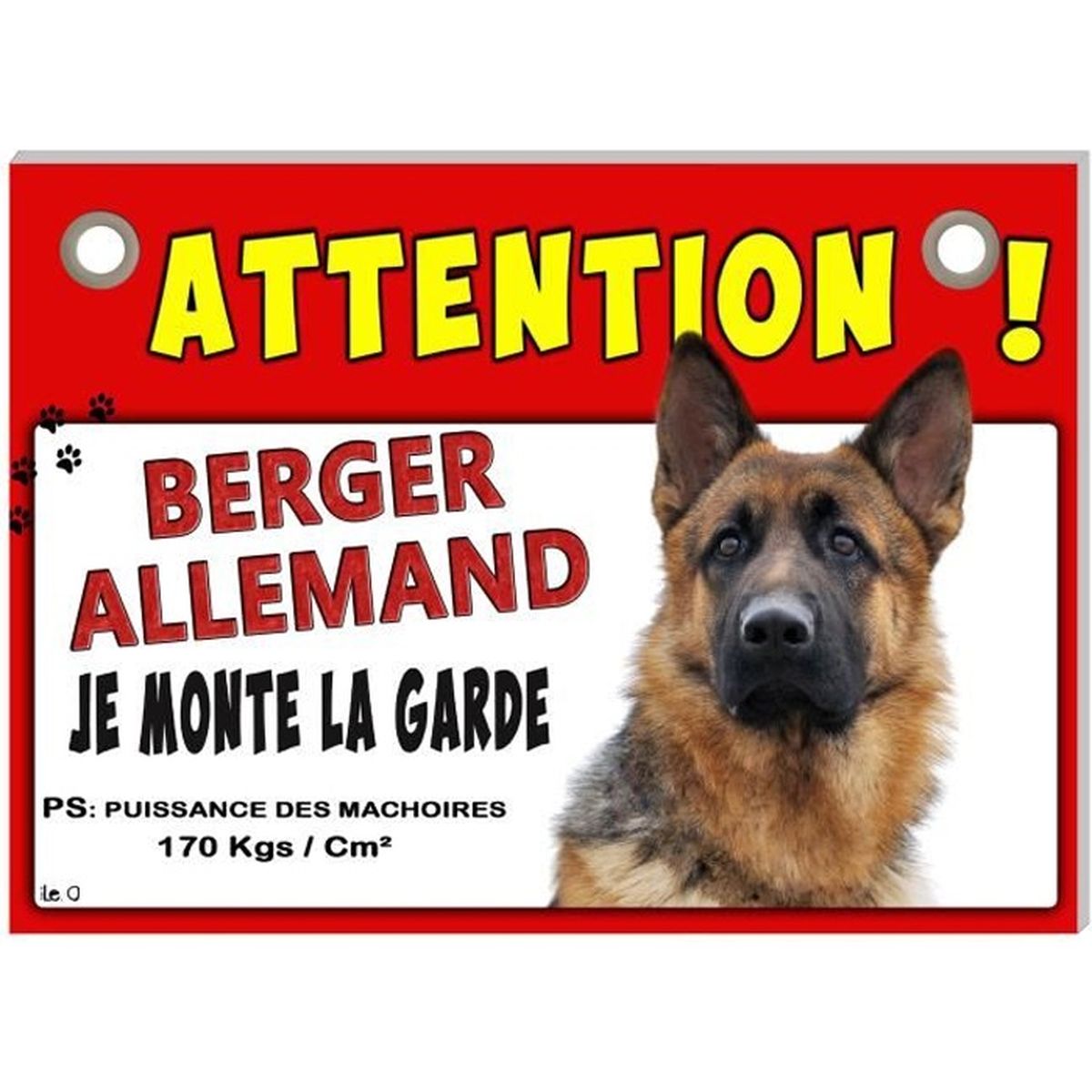 Panneau attention au chien berger allemand