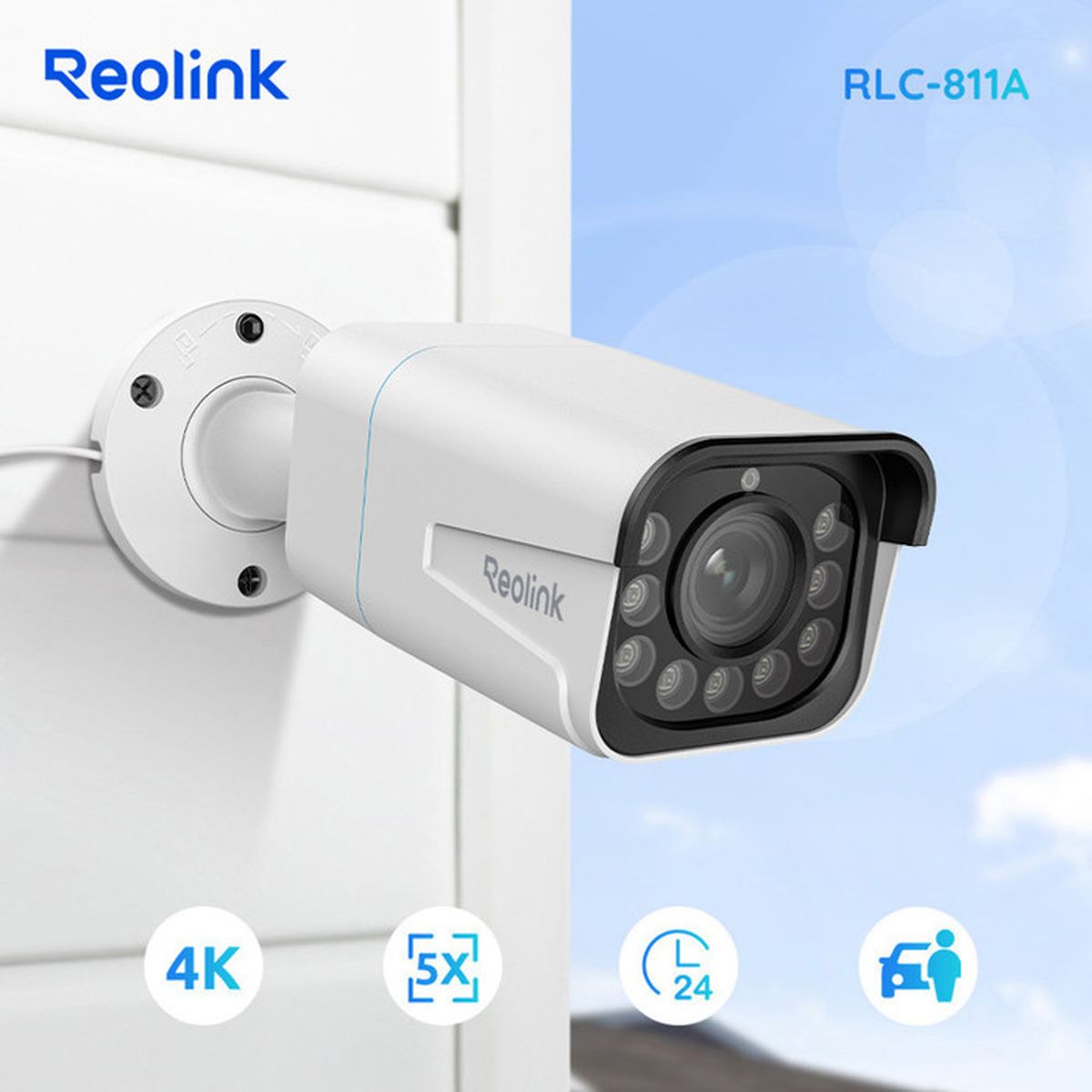 Reolink 4k Caméra de surveillance extérieur avec Zoom 5X, Vision