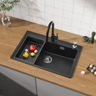 CECIPA MAX Évier de cuisine - Granit - Noir anthracite - 70x45cm - 1 bac - Réversible
