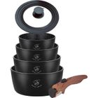 Casseroles - ROYAL SWISS - Royal Swiss® - 6 pièces - Poignée amovible - Noir - Sans PFOA/PFAS