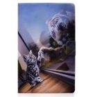 NOBRAND Étui Motif peint Tablette Portefeuille Protection Housse pour Samsung Galaxy Tab A8 10.5 (2021) SM-X200 X205 Chat et tigre