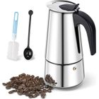 TALZOV CAFETIÈRE ITALIENNE INDUCTION EN INOX,ADAPTEE A TOUTES LES SOURCES DE CHAIEUR,9 TASSES,AIUMINIUM,450ML