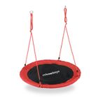 Relaxdays Balançoire nid d'oiseau rond 110 cm à suspendre enfant adulte jardin extérieur Ø 110 cm, 100 kg, rouge