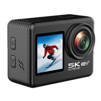 Caméra d'action anti-secousse 5K WiFi EIS étanche à 30 m double écran caméra de sport