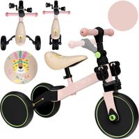MoMi LORIS - 4en1 - Velo Bebe Draisienne - tricycle evolutif - pedales - Rose