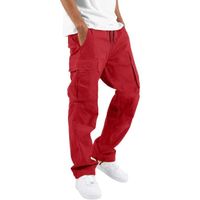PANTALON Pantalon Cargo Homme Grande Taille Pantalons Jogging de Travail Sport Survêtement Jogger avec Poches 2023 Coton Rouge