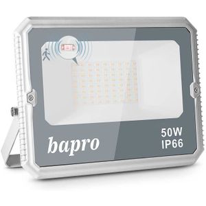 PROJECTEUR EXTÉRIEUR bapro 50W 5000LM Projecteur Capteur Radar LED avec