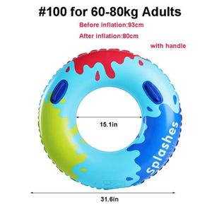 BOUÉE - BRASSARD Pour les adultes de 60 à 80 kg - Rooxin Bouée de piscine gonflable, pour adultes et enfants, tube de jeu'eau