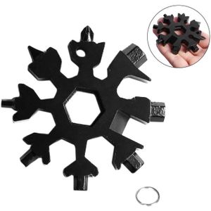 Argent Tournevis Portable en Acier Inoxydable Outil Multifonction Pour V/élo Dext/érieur Outil Multifonction Flocon de Neige 18 en 1 Outil Quotidien de Camping et Daventure