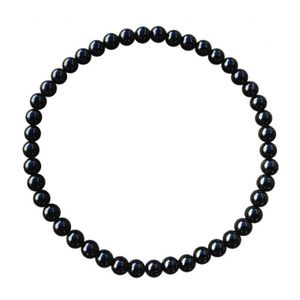 BRACELET - GOURMETTE Bracelet en Onyx / Agate noire naturelle boules 4m