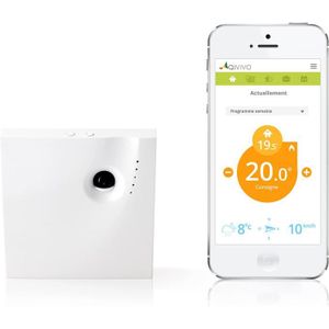THERMOSTAT D'AMBIANCE Thermostat Connecté pour Smartphone, version gaz-fioul-bois-pompe à chaleur-électrique (contact sec) [502]