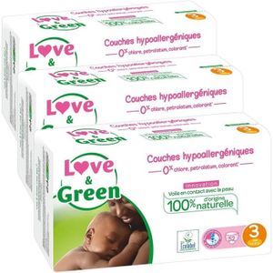 Love Green – couches hypoallergéniques pour bébé, 36 couches, taille 2 (3-6  kg), 0% - AliExpress