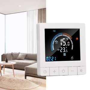 THERMOSTAT D'AMBIANCE Dilwe Thermostat couleur intelligent Thermostat intelligent Programmable LCD contrôle précis Thermostat de outillage cheminee Wifi
