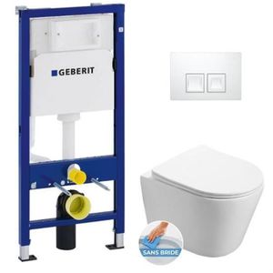 HABILLAGE WC SUSPENDU Pack WC suspendu sans bride Geberit Infinitio Swiss Aqua Technologies - Blanc - 116cm x 119cm