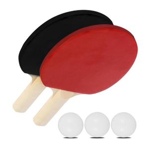 BOIS CADRE DE RAQUETTE Kit de deux raquette et 3 balles de ping-pong, jeu