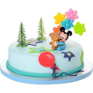 complet de boîte cadeau Gros et épargne Figurine signée Disney avec motif Mickey Bleu ciel en résine Bomboniere Baptême cake topper anniversaire enfant