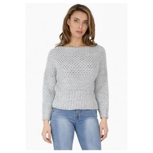 pull noir grosse maille femme