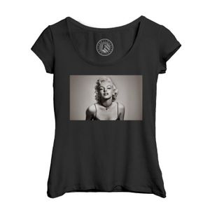 T-SHIRT T-shirt Femme Col Echancré Noir Marilyn Monroe Actrice Photo de Star Célébrité Vieux Cinéma Original 6