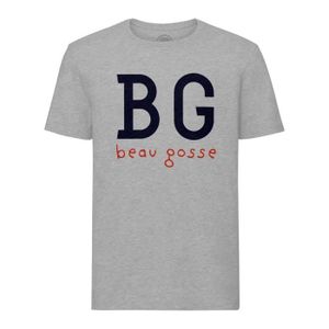T-SHIRT T-shirt Homme Col Rond Gris BG (Beau Gosse) Expres