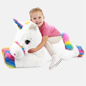 PELUCHE Peluche Licorne Géante - 103 cm - Très Réaliste - 