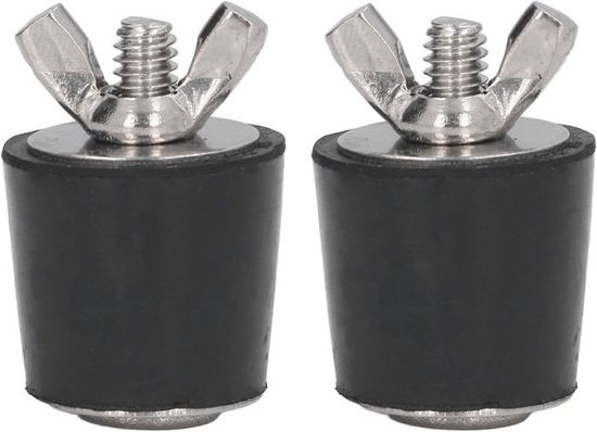 QWORK 2 Bouchons Hivernage Piscine 32-38 Mm – Caoutchouc + Écrou Acier Inox, Anti-Gel Étanchéité Parfaite
