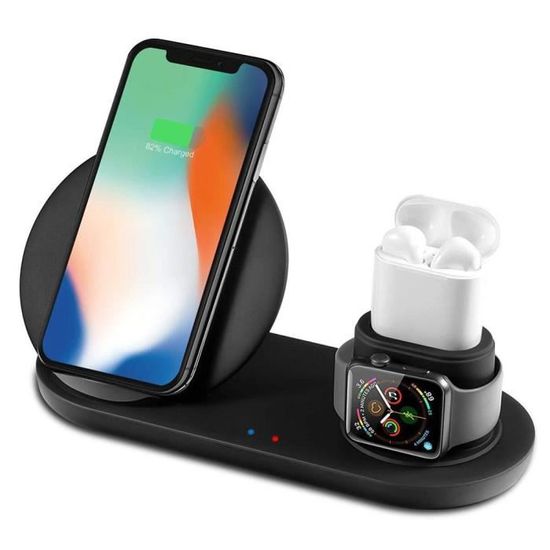 Generic Charge rapide 3 en 1 chargeur sans fil pour Iphone Apple Watch  Airpods Pro à prix pas cher