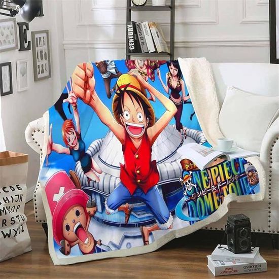 Plaid One Piece Luffy 80x120 Cm - Couverture Flanelle Pour Enfant - Manga