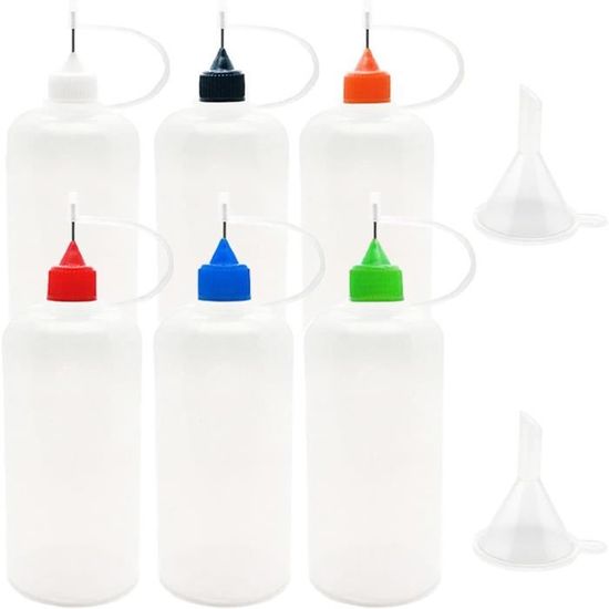 Lot De 2 Flacons Applicateurs Avec Pointe Aiguille 50 Ml | Pour Colle, Huile, Flux - Gradués, étanches - Loisirs Créatifs Et Bricolage - 11