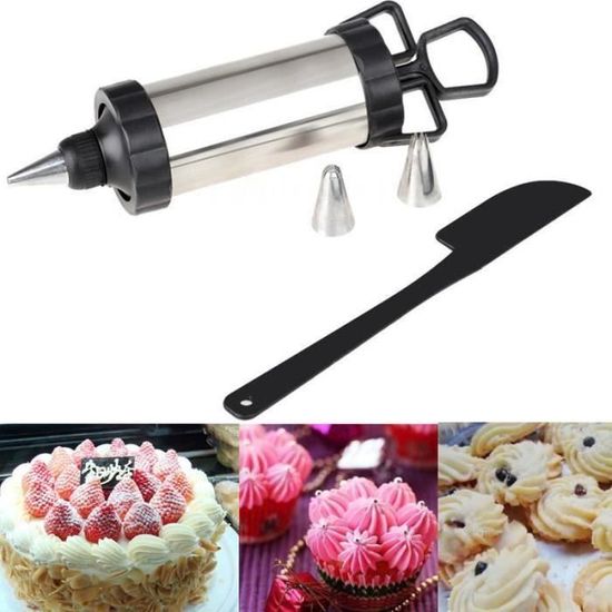 Seringue à Glaçage Avec 5 Douilles – Pour Décorer Cupcakes, Donuts, Biscuits – Facile à Remplir Et à Nettoyer, Lavable Au Lave-vaisselle