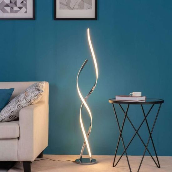 PIED DE LAMPADAIRE KOSILUM - Lampadaire LED Ultra Design - 126 cm Cascada - Lumi&egrave;re Blanc Chaud Eclairage Salon Chambre C45