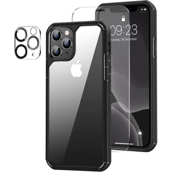 Coque iPhone 11 Pro Max Verre Trempé et Caméra Arrière Protecteur