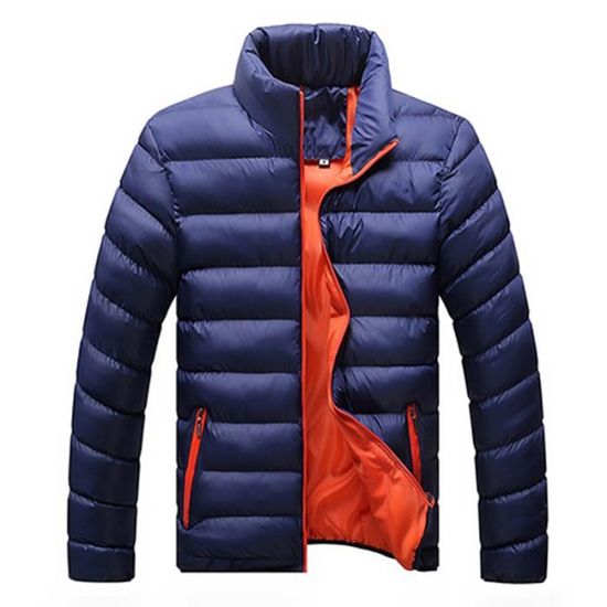 Doudoune Homme Courte Veste de Mode Printemps VeTement Masculin Bleu profond