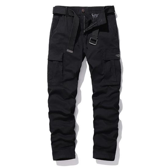 Pantalon Multi-Poches Homme Taille Élastique - Jogging Ample Training Sweat Pants Noir Rouge M à 5XL