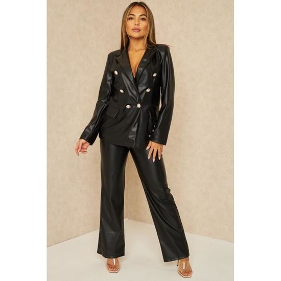 Costume 2 Pièces Femme Oscar De La Renta - Noir Laine - Taille 8 - Occasion Très Bon état