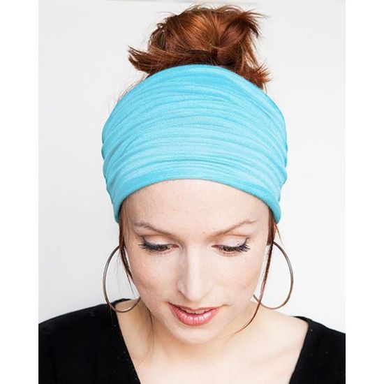 Bandeau Large Sport Yoga Femme - Turban Élastique Éco-Friendly - Tous Types De Cheveux